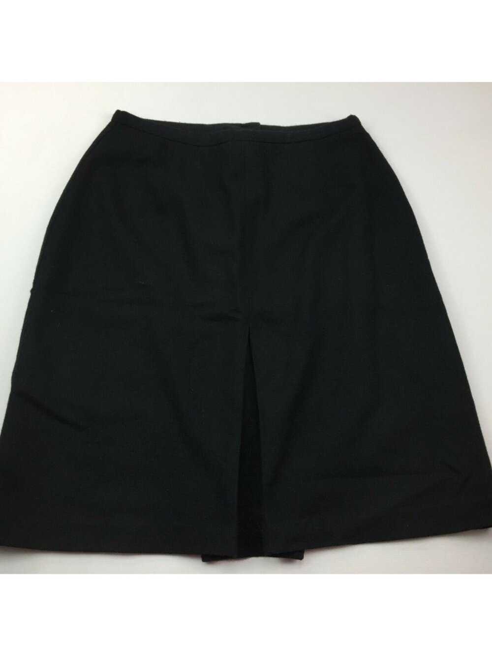 Levine Classics Women's Black Wool Skirt Front Pleat Work Office Career Size 12